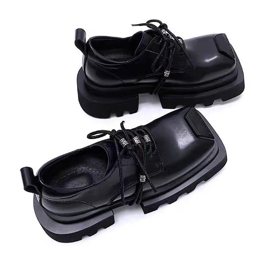 Thick-soled black heeled sole style basic design sneaker boots HL3224