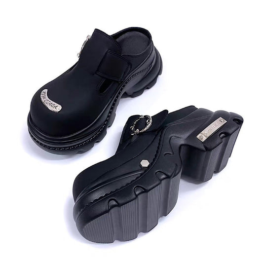 Belt buckle design platform sandal-style sneakers HL3225