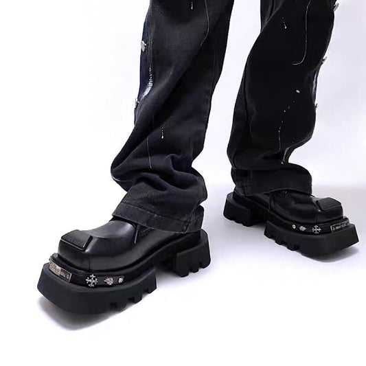 Silver point sole design platform upper style sneaker boots HL3226