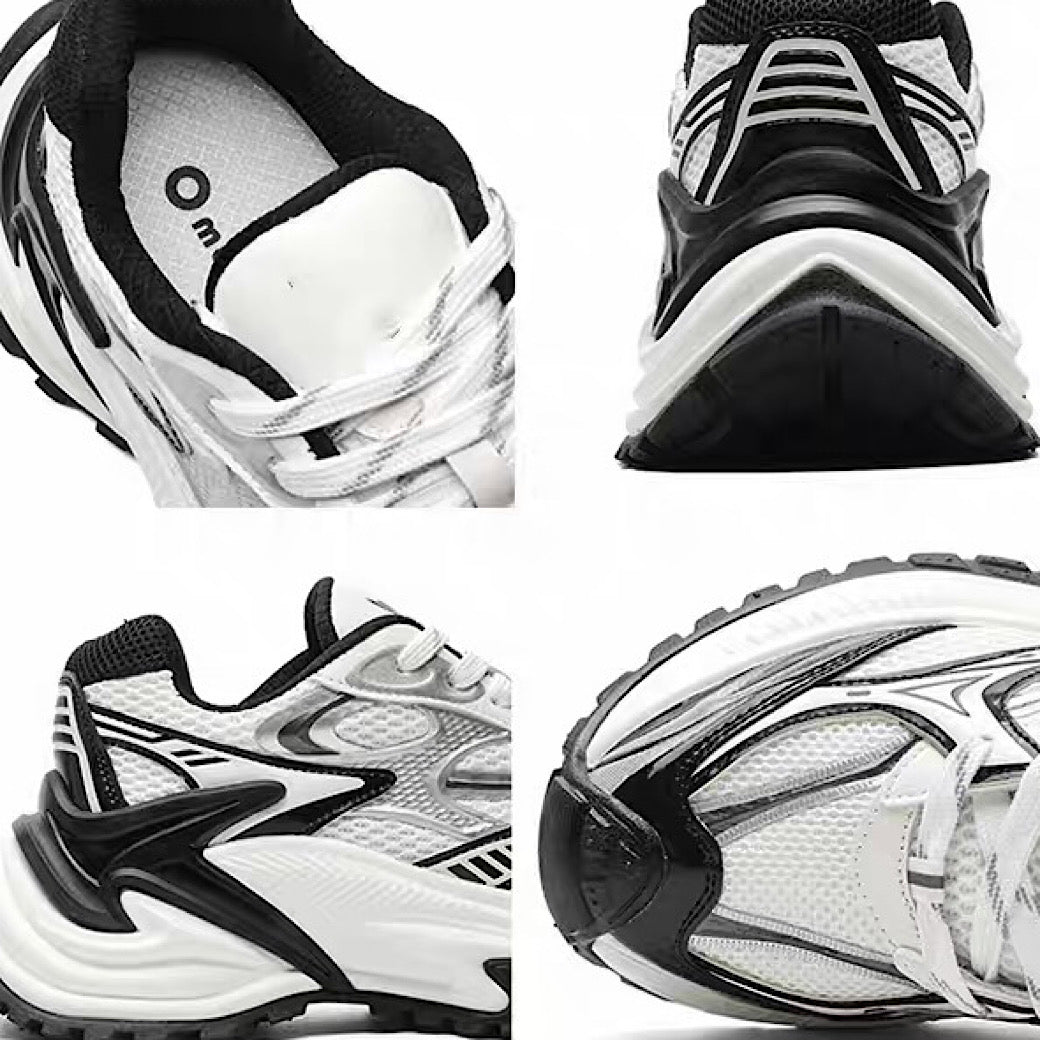 Mechanical sporty style platform sneakers