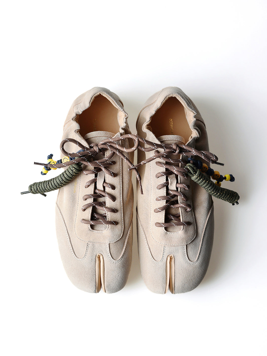 Khaki Suede Thin-Sole Tabi Sneakers