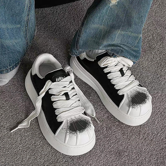 Basic monotone color platform sneakers HL3236