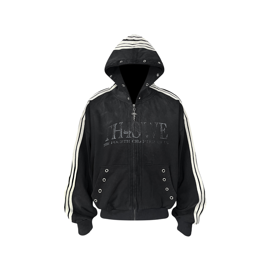 TH4SWE Washed Striped Hooded Jacket