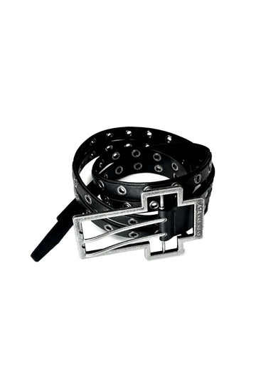 Metal Cross Split Leather Belt