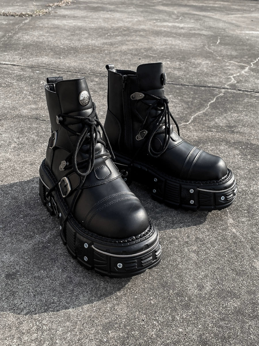 Thick Sole 6cm Height-Increase Mid-Calf Boots