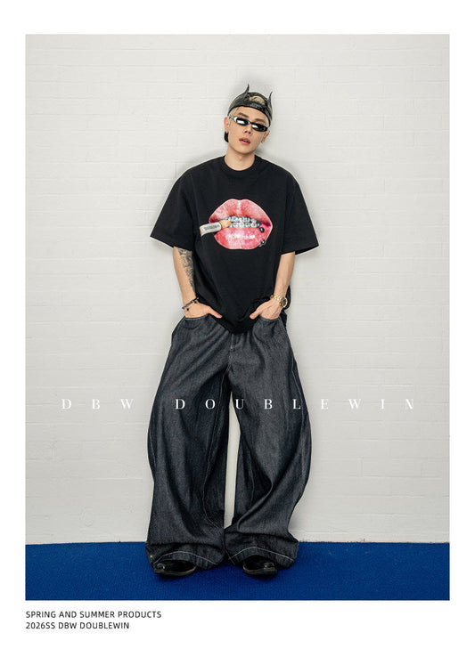 Denim Pants with Adjustable Hidden Buttons