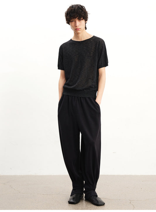 Semi-sheer Half-Zip Shirt
