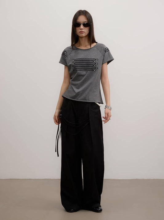 Drapey Pleated Wide Leg Trousers