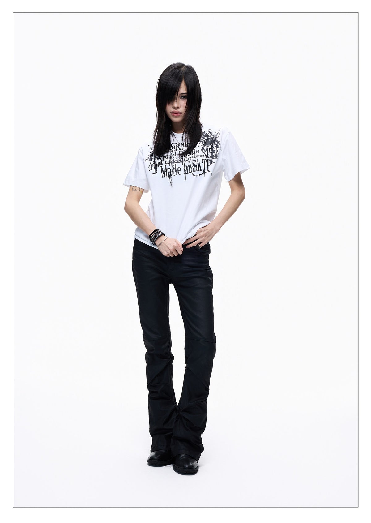 White Crewneck Wide-leg Short-sleeve T-shirt