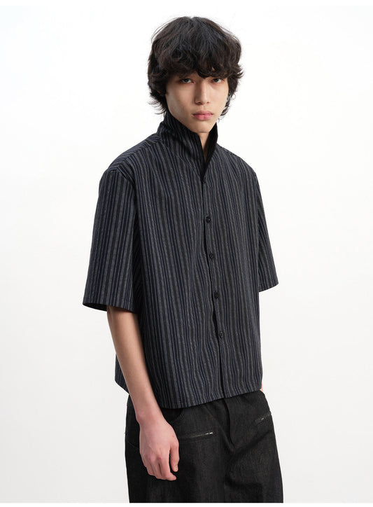 One Collar Striped Shirt