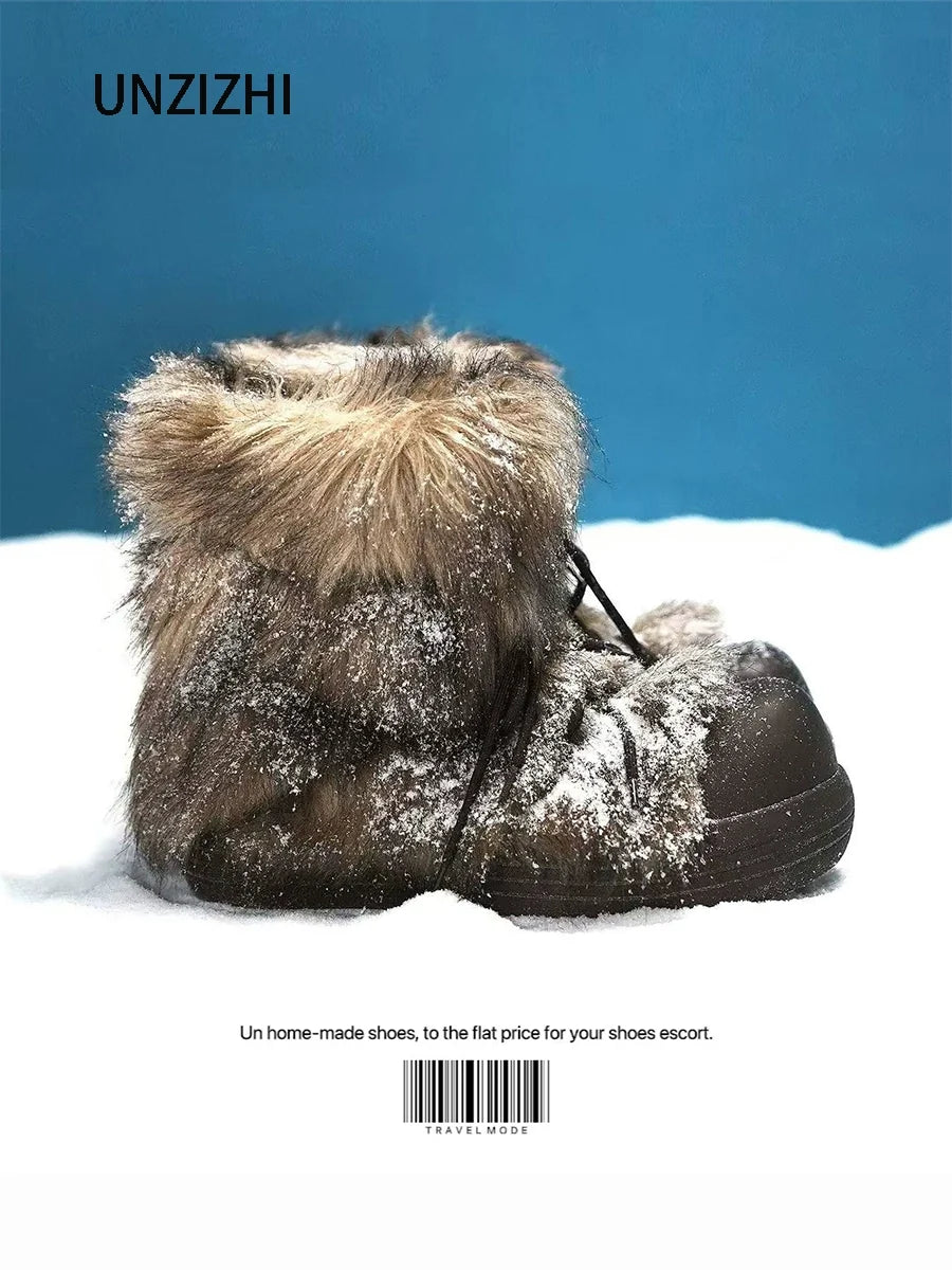Fur Lined Chunky Sole Snow Boots