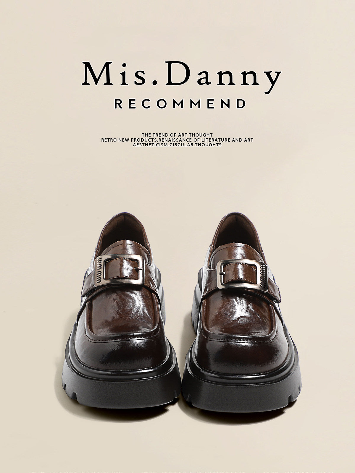 5.5cm Platform PU Leather Loafers
