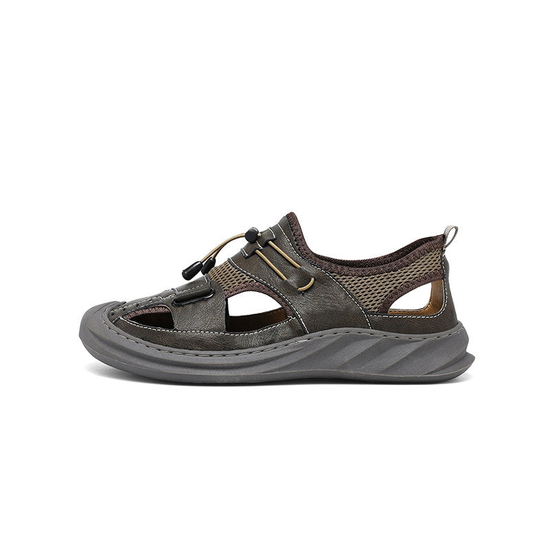 Cut-Out Mesh Panel Slip-On Sandals WN23463