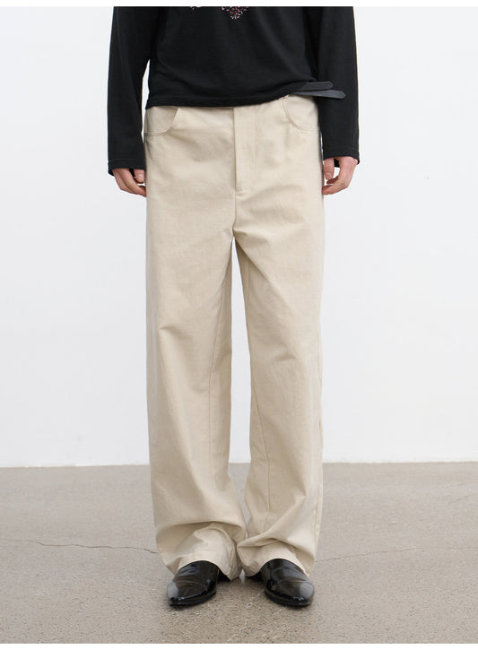 Casual Pants with Side Ribbing
