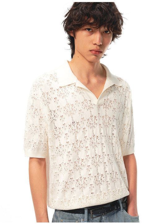 Openwork Polo Shirt