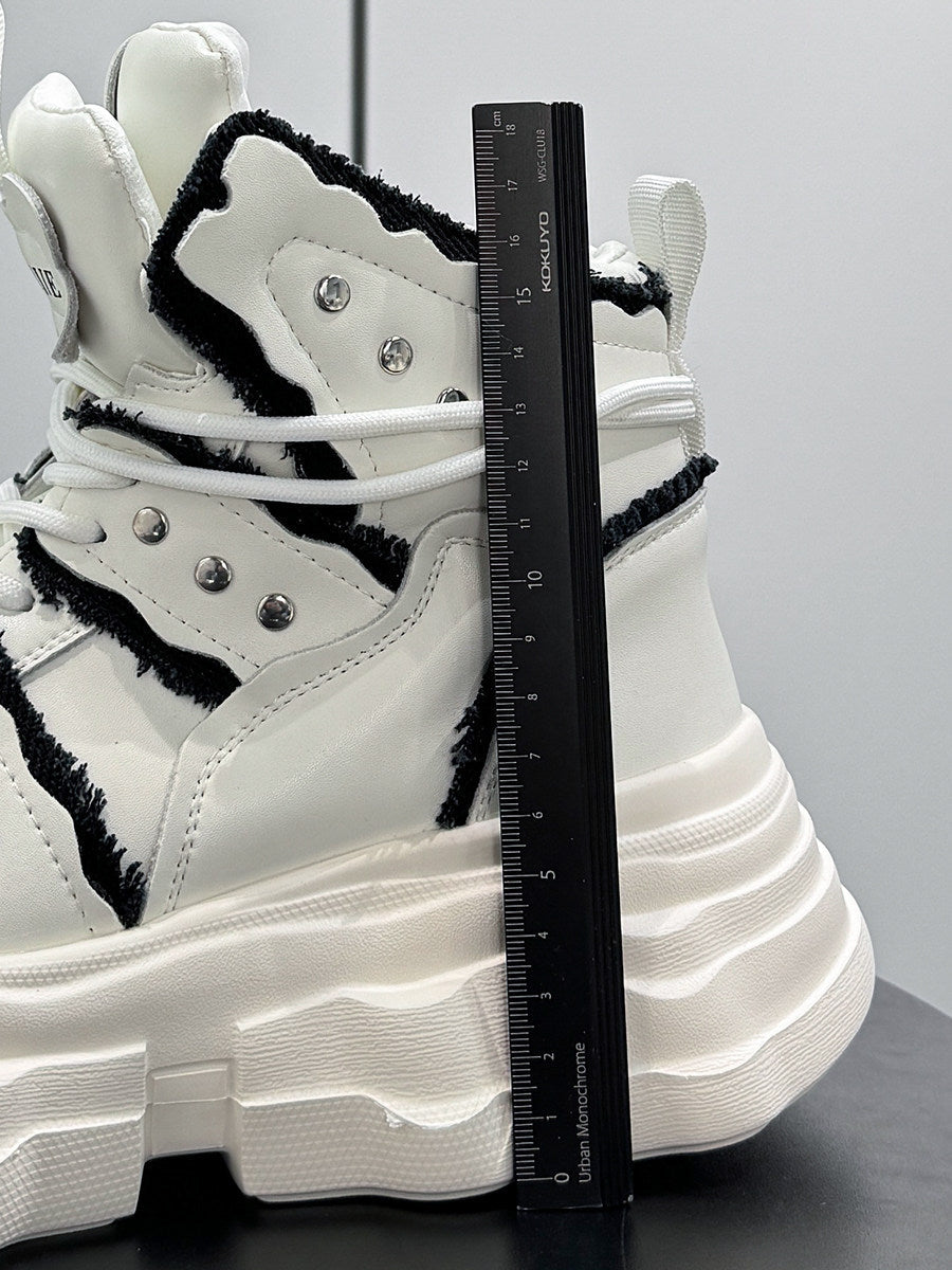Studs Lace Up Platform Chunky Sole Sneaker