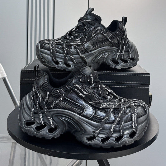Damage Mesh Rope Lace Chunky Sole Sneakers WN24710