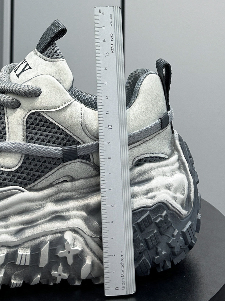 Mesh Platform Chunky Sole Sneakers