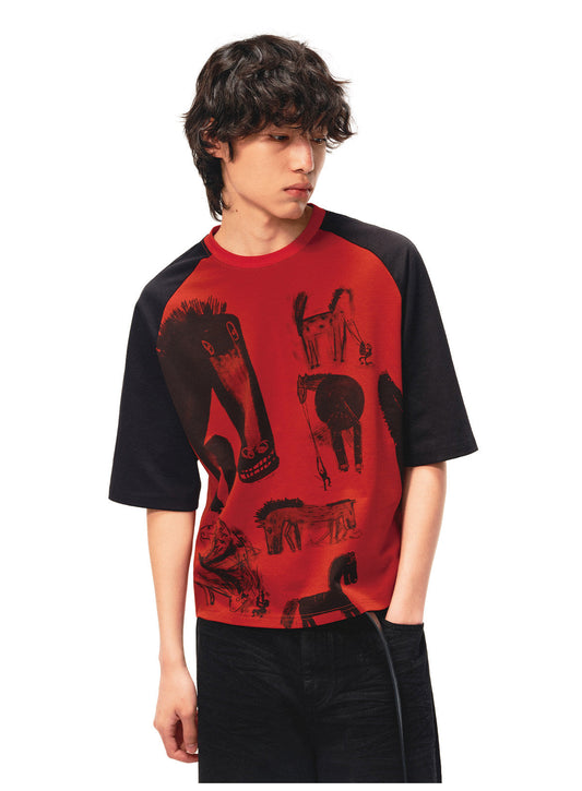 Raglan-Print T-Shirt
