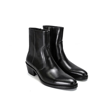 Full-Grain Leather Western Chelsea Boots