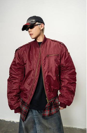Heavy Contrast Fake Two-Piece Jacket