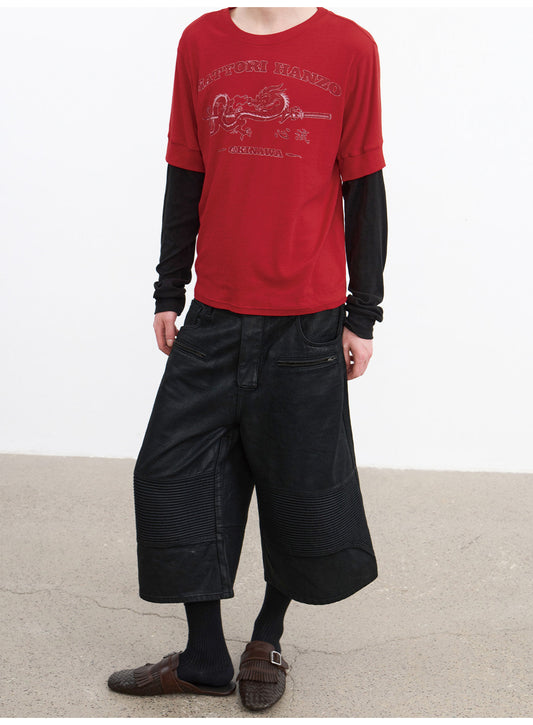 Faux Two-Piece Print T-Shirt