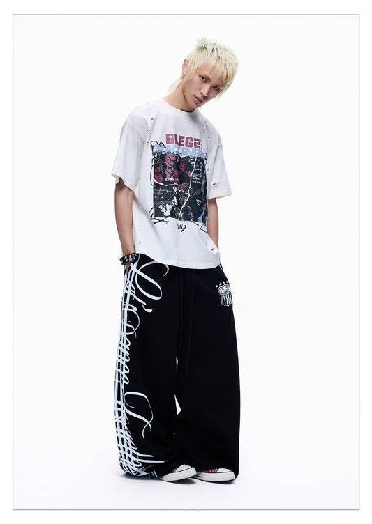 Vintage Cotton Crew Neck Loose Fit Short Sleeve