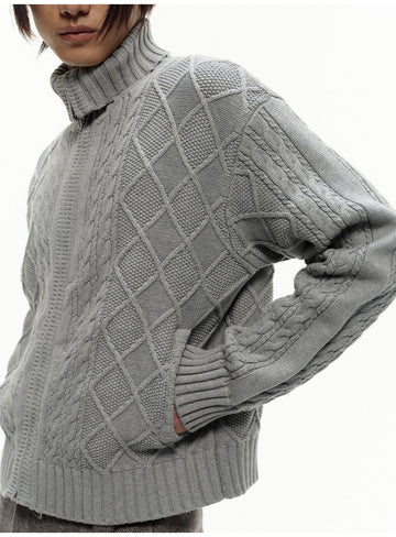Cable Knit Pattern Cardigan