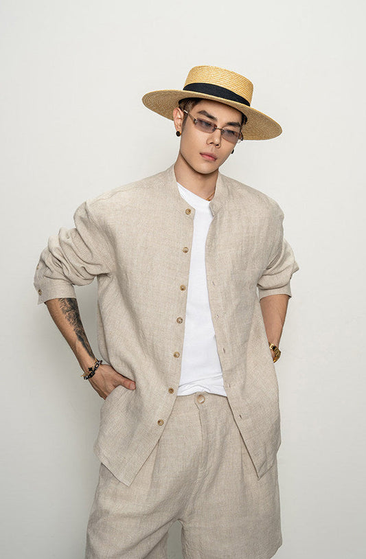 Relaxed-Fit Lightweight Linen Shirt Set