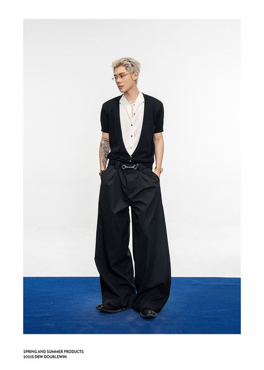 Luxurious Double-Gathered Casual Pants