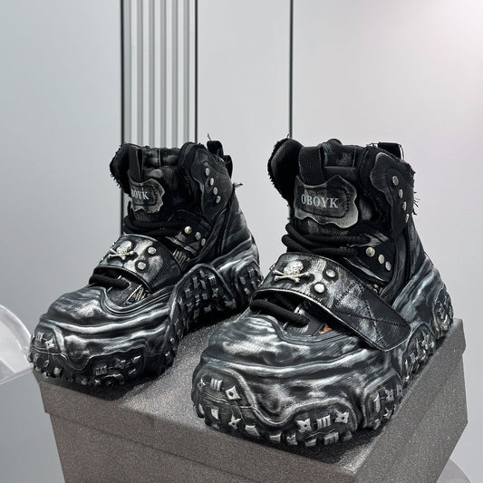 Damage Strap Buckle Platform Sneaker Boots WN24581