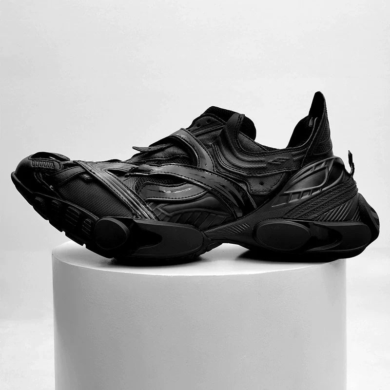 Crocodile-Pattern Thick Sole Sporty Sneakers