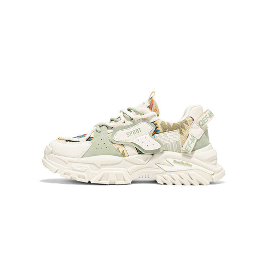 Platform Patchwork Lace-Up Sneakers WN23508