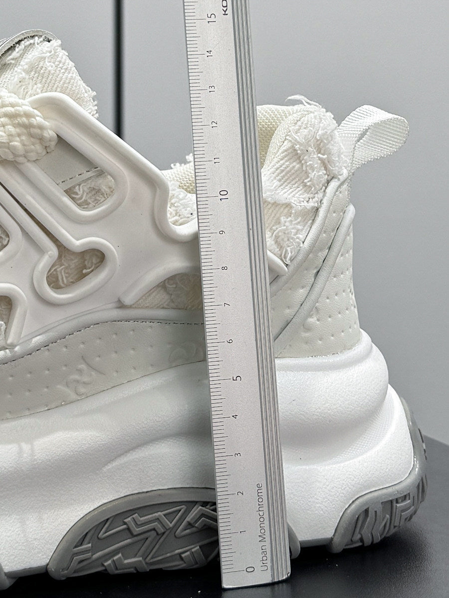 Shell Toe Rope Lace Damage Platform Sneakers