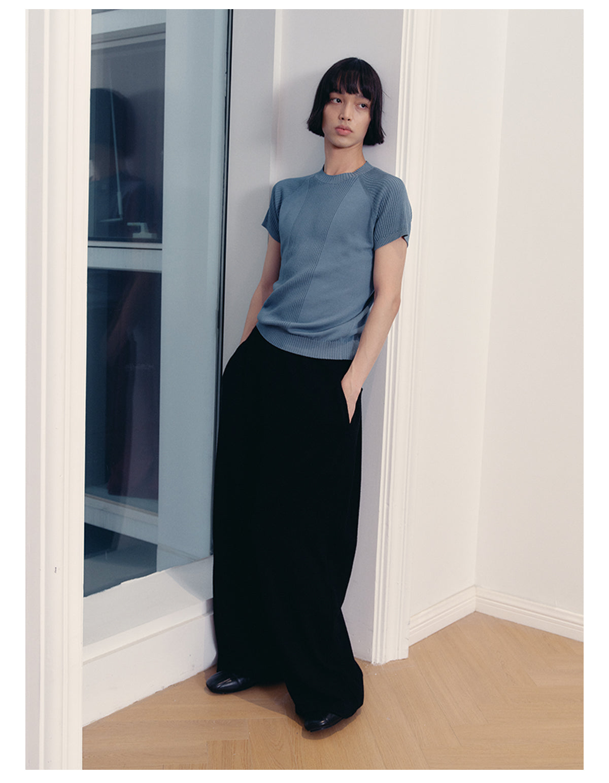 Ice Silk Fabric Knit Shirt