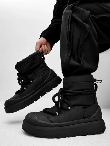 Black Chunky Platform Winter Boots