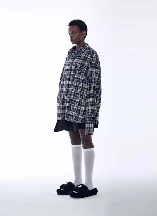 Original design checkered casual shirt