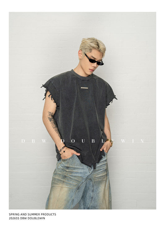 Wash-treated Distressed T-Shirt