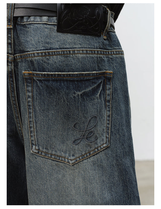 Distressed Washed Jeans