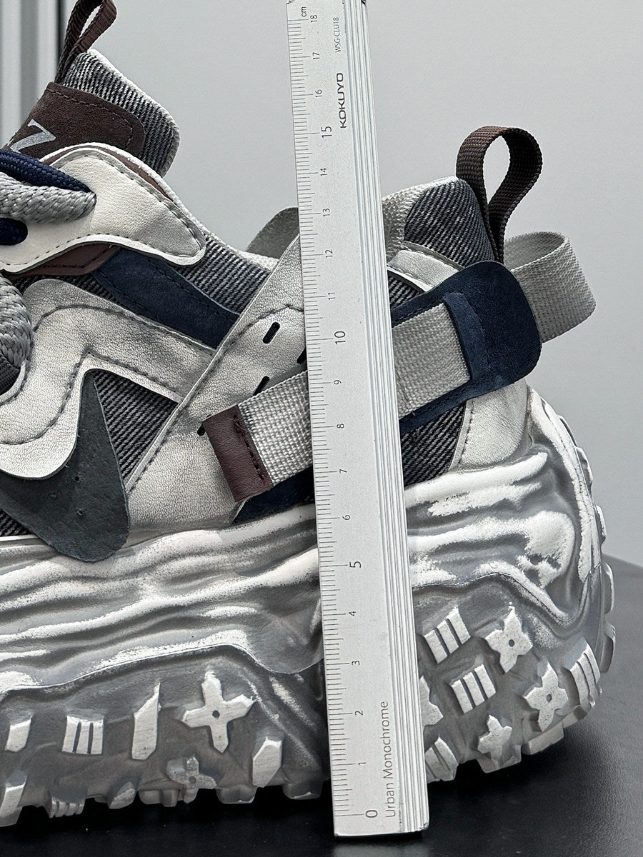 Strap Washed Platform Chunky Sole Sneaker