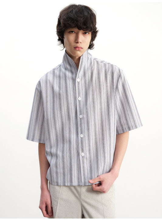 One Collar Striped Shirt