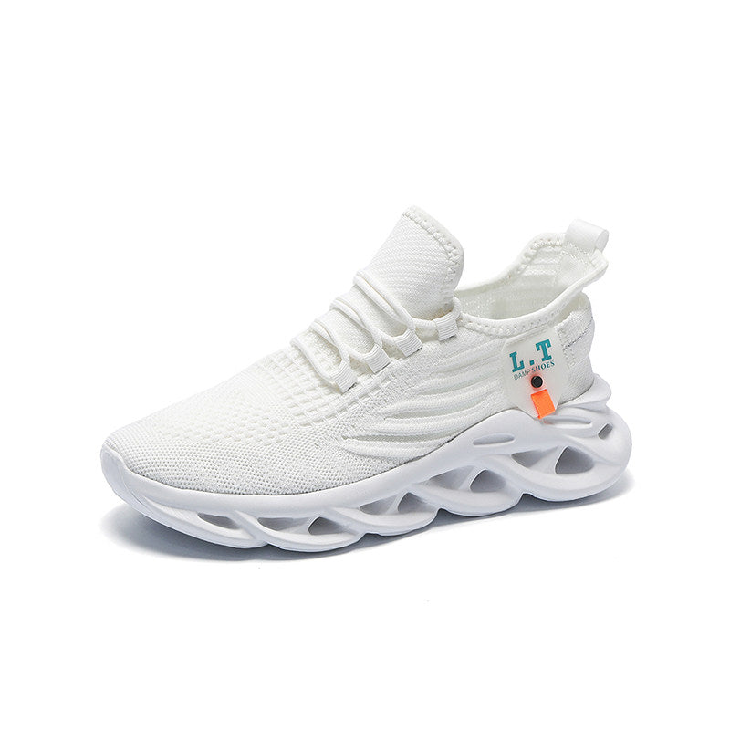 Knit Panel Hollow Sole Slip-On Sneakers