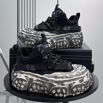 Strap Mesh Platform Chunky Sole Sneakers
