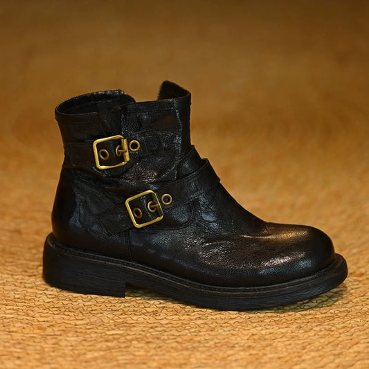 Double Buckle Lamb Boots