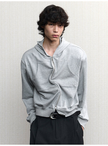 Sweatshirt with a Metal-Wire Hood
