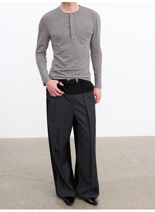 Multicolor Slim-Fit Henley T-Shirt