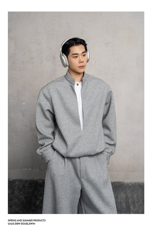 Fake two-piece sweatshirt setup