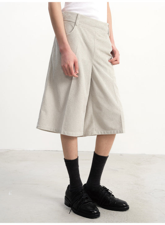 Woven Towel Fabric A-Line Shorts