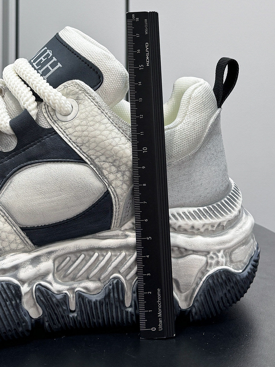 Panel Rope Lace Chunky Sole Sneakers