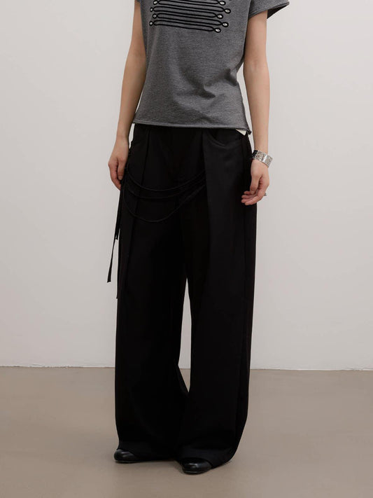 Drapey Pleated Wide Leg Trousers